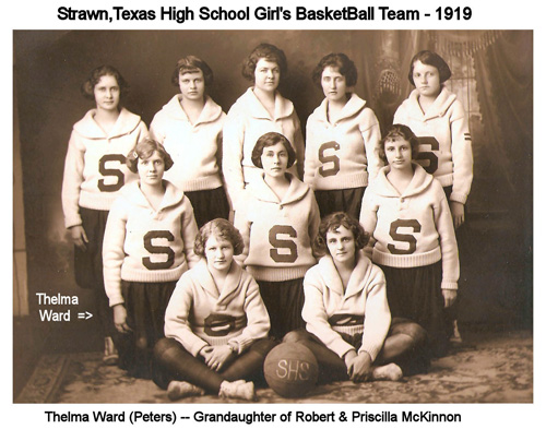 Group photograph of Strawn high school girls basketball team